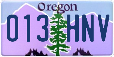 OR license plate 013HNV