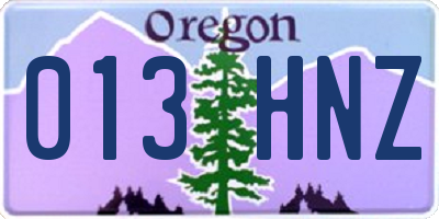 OR license plate 013HNZ