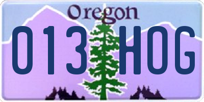 OR license plate 013HOG