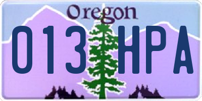 OR license plate 013HPA