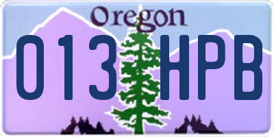 OR license plate 013HPB