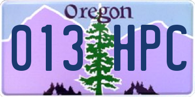OR license plate 013HPC