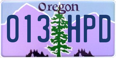 OR license plate 013HPD