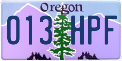 OR license plate 013HPF