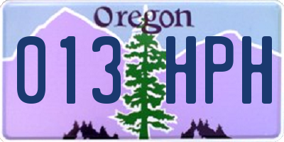 OR license plate 013HPH