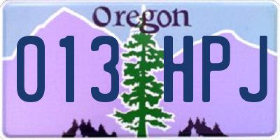 OR license plate 013HPJ