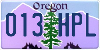 OR license plate 013HPL