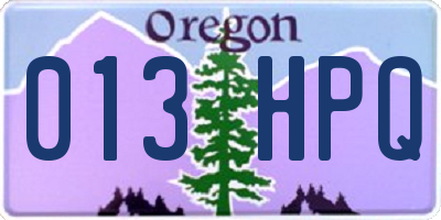 OR license plate 013HPQ