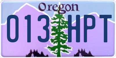 OR license plate 013HPT