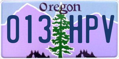 OR license plate 013HPV