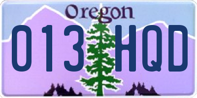 OR license plate 013HQD