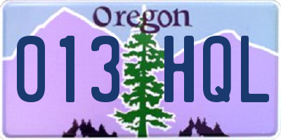 OR license plate 013HQL