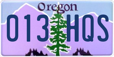 OR license plate 013HQS
