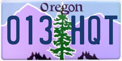 OR license plate 013HQT
