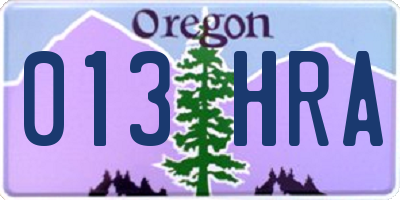 OR license plate 013HRA