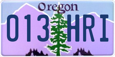 OR license plate 013HRI