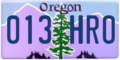 OR license plate 013HRO