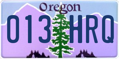 OR license plate 013HRQ