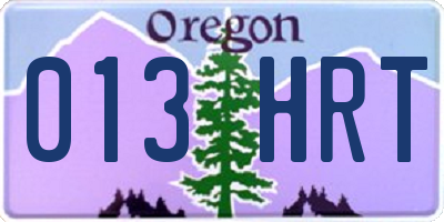 OR license plate 013HRT