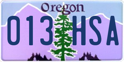 OR license plate 013HSA