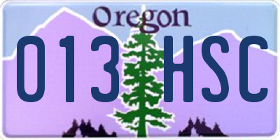 OR license plate 013HSC