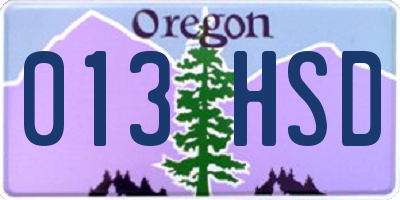 OR license plate 013HSD