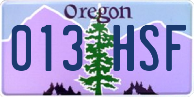 OR license plate 013HSF