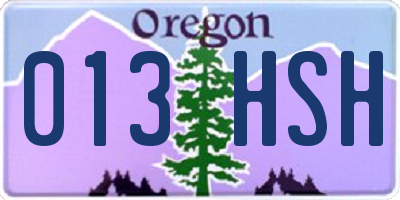 OR license plate 013HSH