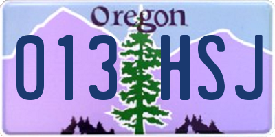 OR license plate 013HSJ