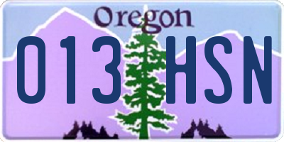 OR license plate 013HSN