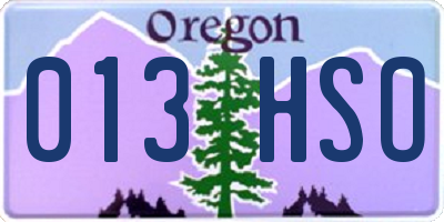 OR license plate 013HSO