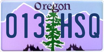 OR license plate 013HSQ