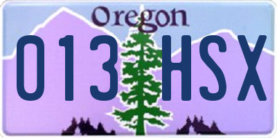 OR license plate 013HSX