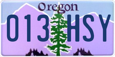 OR license plate 013HSY