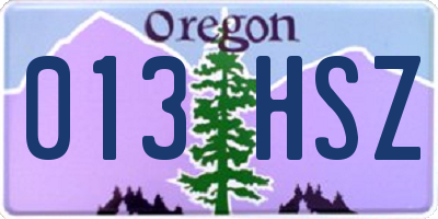 OR license plate 013HSZ