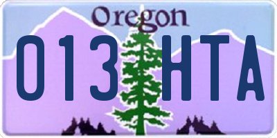OR license plate 013HTA