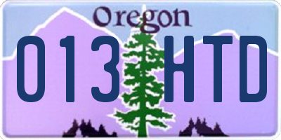 OR license plate 013HTD