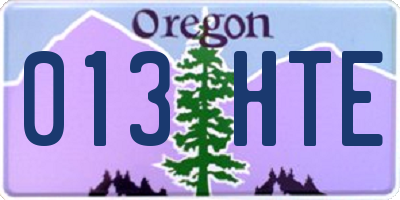 OR license plate 013HTE