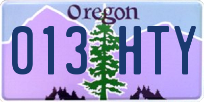 OR license plate 013HTY
