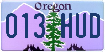 OR license plate 013HUD
