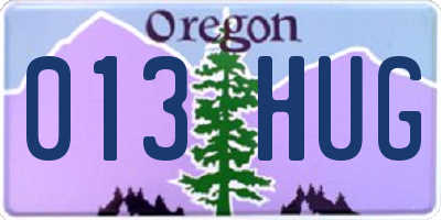 OR license plate 013HUG