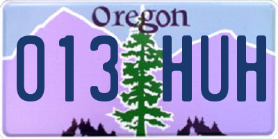 OR license plate 013HUH