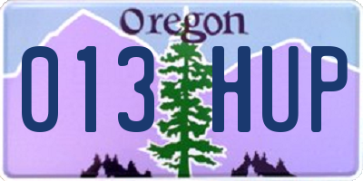 OR license plate 013HUP