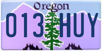 OR license plate 013HUY