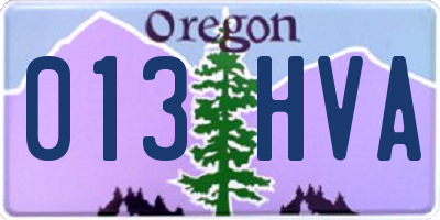 OR license plate 013HVA