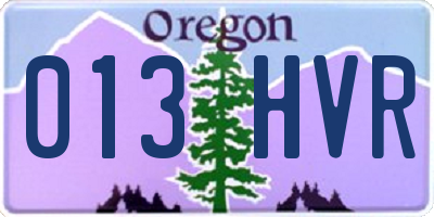 OR license plate 013HVR
