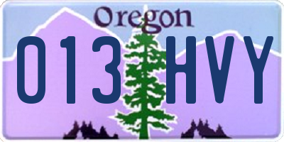 OR license plate 013HVY