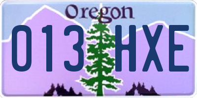 OR license plate 013HXE