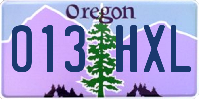 OR license plate 013HXL