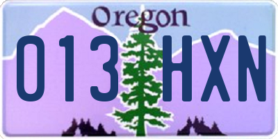 OR license plate 013HXN